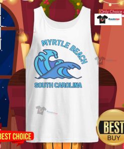Nice Myrtle Beach South Carolina Pocket Wave Tank Top featuring a vibrant ocean wave design, perfect for summer wear.