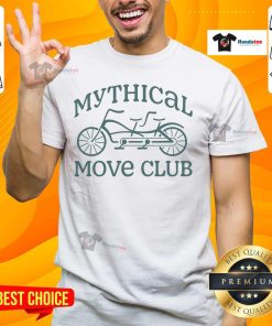 Alt Text: Nice Mythical Move Club Run Ride Whatever Together Bike T-Shirt featuring a vibrant design for cycling enthusiasts.