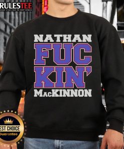 Nice Nathan Fackin Mackinnon Sweatshirt featuring vibrant graphics and comfortable fit, perfect for hockey fans.
