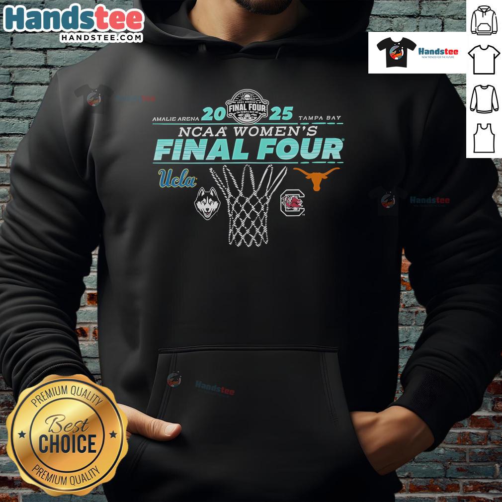 Nice Ncaa Final Four 2025 Women'S Basketball 4 Team Net Hoodie 2025 NCAA Final Four Women's Basketball 4-Team Net Hoodie showcasing vibrant team colors and stylish design.