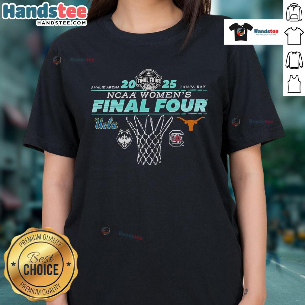 Nice Ncaa Final Four 2025 Women'S Basketball 4 Team Net Ladies Tee 2025 NCAA Final Four Women's Basketball tee featuring a stylish net design for fans and supporters of women's sports.