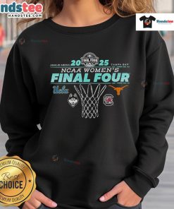 Alt Text: Nice NCAA Final Four 2025 Women's Basketball sweatshirt featuring the 4-team net design, perfect for fans and supporters.