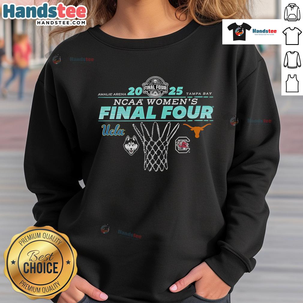 Nice Ncaa Final Four 2025 Women'S Basketball 4 Team Net Sweatshirt Alt Text: Nice NCAA Final Four 2025 Women's Basketball sweatshirt featuring the 4-team net design, perfect for fans and supporters.