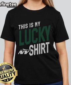 Lucky ladies tee featuring the New York Jets logo, perfect for fans showcasing team spirit and style.