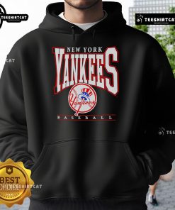 Stylish New York Yankees baseball logo graphic on a cozy hoodie, perfect for fans in 2025.