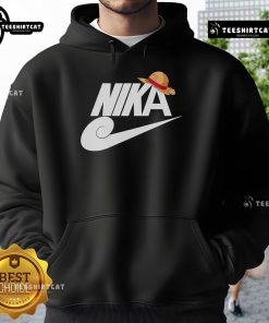 Cute Nika Monkey D. Luffy hat hoodie for fans, featuring vibrant colors and playful design, perfect for casual wear.