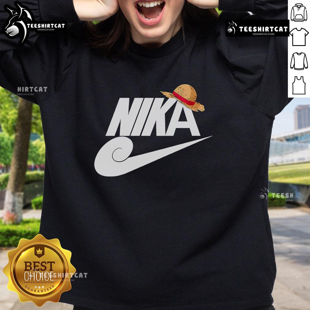 Nice Nika Monkey D. Luffy Hat Sweatshirt Nice Nika Monkey D. Luffy hat sweatshirt featuring vibrant colors and iconic anime design for fans of One Piece.