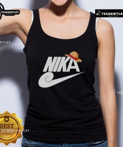 Nice Nika Monkey D. Luffy hat tank top featuring vibrant colors and playful design, perfect for One Piece fans.