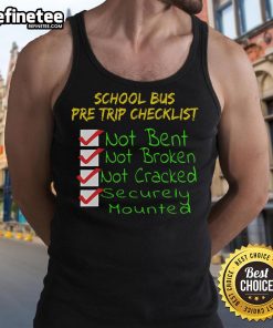 Alt Text: Nice novelty CDL school bus driver pre-trip trucking tank top design featuring vibrant graphics and comfortable fit.