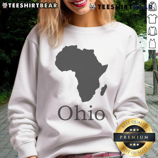 Cozy Nice Ohio Africa sweatshirt featuring a vibrant design, perfect for style and comfort in any casual setting.