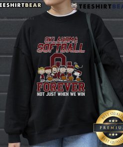 Nice Oklahoma Softball Forever sweatshirt featuring Snoopy design, perfect for fans celebrating their love for the game.
