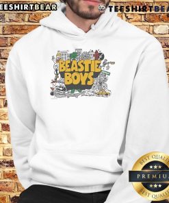 Nice Only NY X Beastie Boys Collage Hoodie featuring vibrant graphics and iconic band imagery for stylish streetwear.