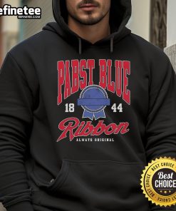 Alt Text: Pabst Blue Ribbon Always Varsity 1884 Hoodie in navy blue, showcasing a vintage design and comfortable fit.