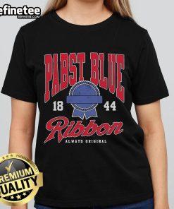 Nice Pabst Blue Ribbon Always Varsity 1884 Ladies Tee featuring a stylish design and comfortable fit for casual wear.