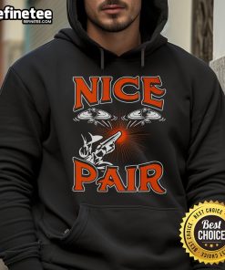 Alt Text: Funny hoodie featuring a playful design for skeet shooting enthusiasts with the phrase Nice Pair prominently displayed.