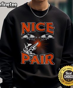 Funny sweatshirt featuring 'Nice Pair' design for skeet shooting sport enthusiasts, perfect for stylish outdoor wear.