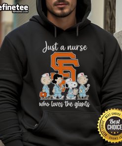 Nice Peanuts hoodie featuring a nurse who loves the Giants, perfect for sports fans and nurses alike.