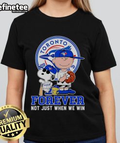 Nice Peanuts Toronto Blue Jays Forever tee for ladies, celebrating team spirit beyond just winning games.