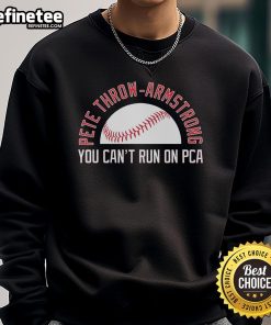 Alt Text: Nice Pete throwing for Armstrong in a PCA Chicago Cubs MLB sweatshirt, showcasing team spirit and athleticism.
