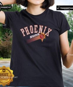 Alt Text: Nice Phoenix Suns Hardwood Classics Evergreen Ladies Tee featuring vibrant graphics and soft fabric for stylish game day wear.