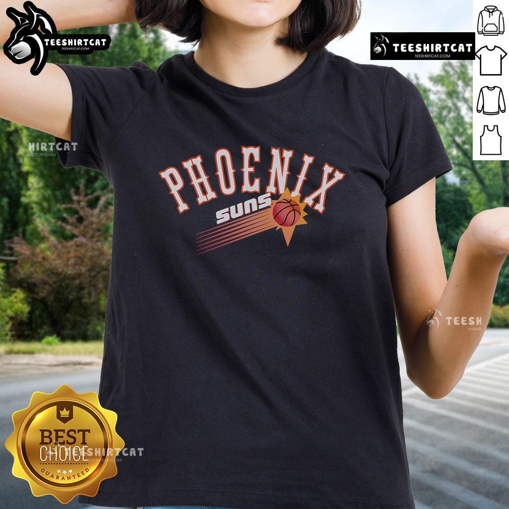 Nice Phoenix Suns Hardwood Classics Evergreen Ladies Tee Alt Text: Nice Phoenix Suns Hardwood Classics Evergreen Ladies Tee featuring vibrant graphics and soft fabric for stylish game day wear.