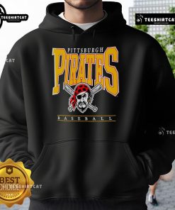 Nice Pittsburgh Pirates baseball logo graphic on a 2025 hoodie, perfect for fans and stylish sportswear.
