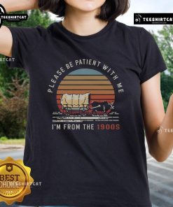 Vintage sunset scene featuring an oxen wagon, perfect for the 'Nice Please Be Patient With Me I'm From The 1900s' tee.