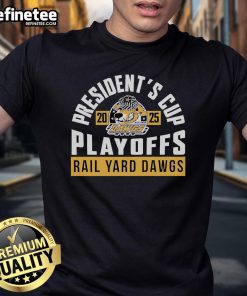 Roanoke Rail Yard Dawgs T-Shirt for Nice President's Cup 2025 Playoffs featuring team logo and vibrant design.