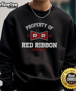 Stylish red ribbon sweatshirt, showcasing a trendy design perfect for casual wear. Nice property of red ribbon sweatshirt.