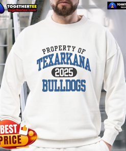 2025 Texarkana Bulldogs sweatshirt featuring vibrant team colors and logo, perfect for fans and supporters.