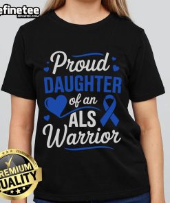 Nice proud daughter wearing a tee for ALS Awareness Month, honoring her warrior dad with love and support.