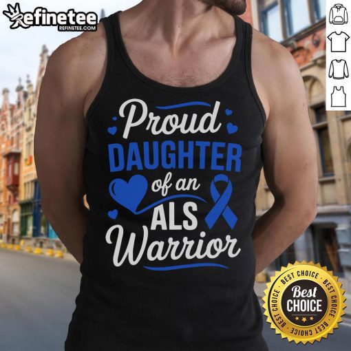 Nice proud daughter wearing a tank top for ALS Awareness Month, supporting her ALS warrior dad.