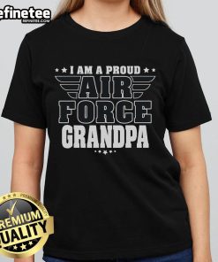 Proud grandpa in a patriotic military-themed tee, showcasing love for family and country - Nice Proud Grandpa Tee.