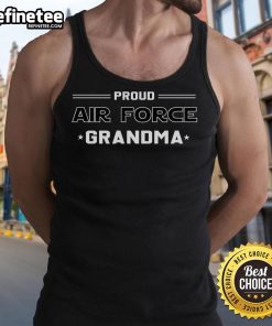 Grandma proudly wearing a Nice Proud US Air Force tank top, showcasing military pride and support for the armed forces.