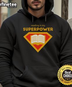 Cute hoodie with 'Nice Reading is My Superpower' slogan, perfect for book lovers and cozy reading sessions.
