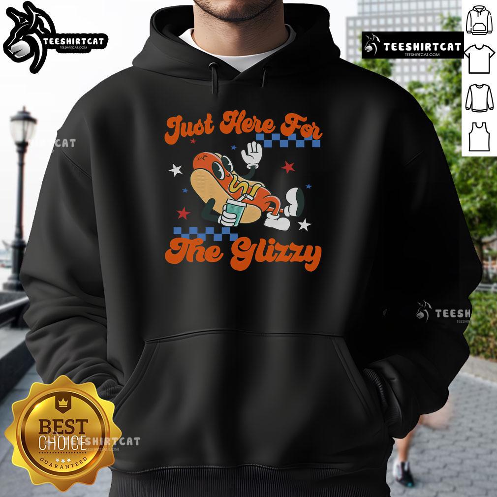 Nice Retro Hot Dog I'M Just Here For The Glizzy Happy 4Th Of July Hoodie Retro hot dog hoodie saying 'I'm just here for the glizzy' for a fun and festive 4th of July celebration.