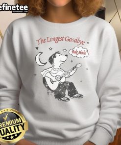 Nice Role Model sweatshirt featuring a dog with a guitar, moon, and star design The Longest Goodbye collection.