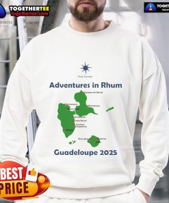 Cozy Nice Rum Traveler Guadeloupe 2025 sweatshirt featuring tropical design, perfect for rum enthusiasts and travelers.