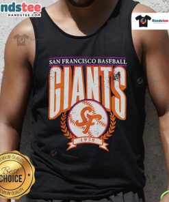 1958 retro tank top featuring the San Francisco Baseball Giants logo, perfect for fans of vintage sports apparel.