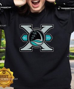 2025 Nice San Jose Barracuda keepsakes hockey sweatshirt featuring team logo and vibrant colors for fans.