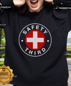 Nice Sarcastic Safety Third Sweatshirt in a cozy fit, perfect for casual wear and adding humor to your wardrobe.