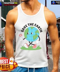 Cute Earth Day tank top featuring a colorful Save the Earth design, perfect for eco-friendly celebrations and casual wear.