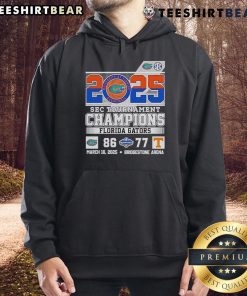 Florida Gators 2025 SEC Tournament Champions hoodie celebrating victory over Tennessee Volunteers.