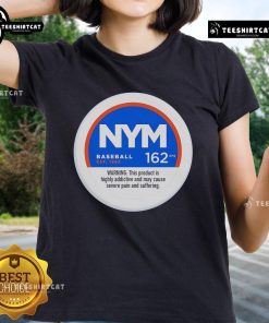 New York Mets baseball ladies tee showcasing 'Nice Severe Pain and Suffering' design, perfect for fans and casual wear.