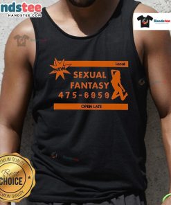 Nice sexual fantasy tank top featuring a trendy design, perfect for local late-night outings and expressing individuality.
