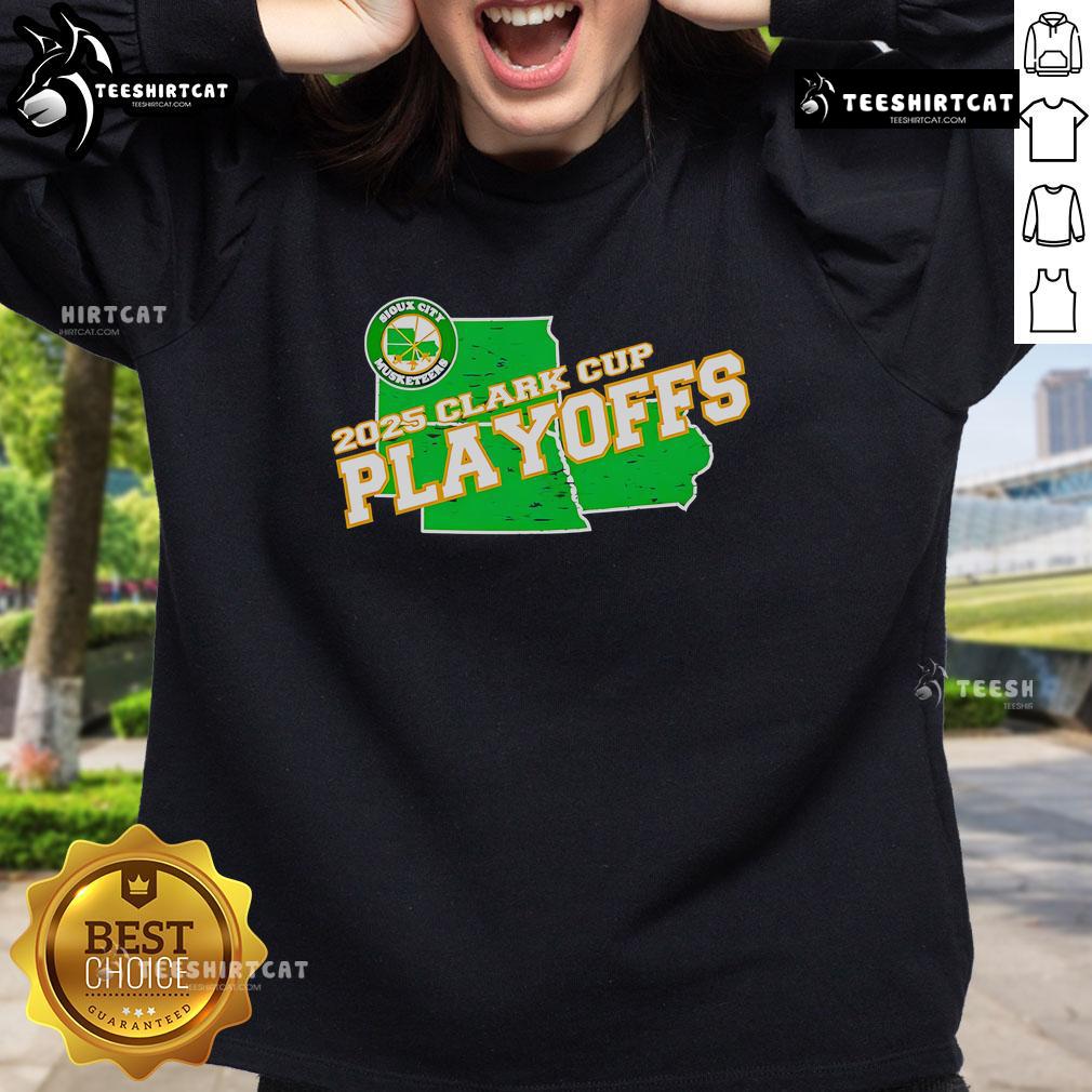 Nice Sioux City Musketeers 2025 Clark Cup Playoffs Sweatshirt Nice Sioux City Musketeers 2025 Clark Cup Playoffs sweatshirt featuring team logo and vibrant colors for fans.