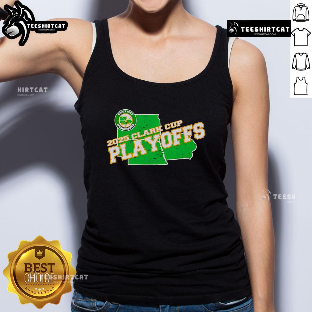 Nice Sioux City Musketeers 2025 Clark Cup Playoffs Tank Top Nice Sioux City Musketeers 2025 Clark Cup Playoffs tank top showcasing team pride and playoff spirit.