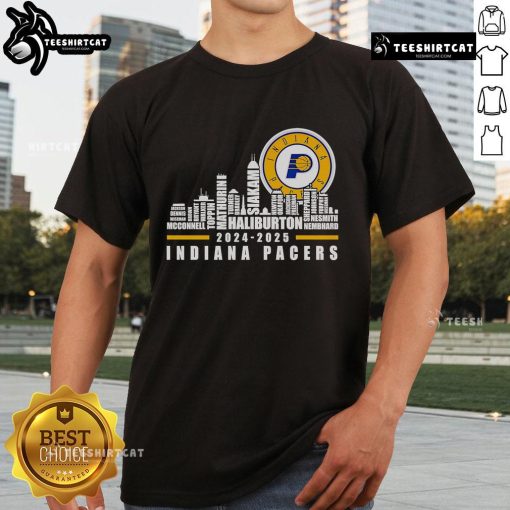 Indiana Pacers Players Name T-Shirt featuring a stylish Nice Skyline design for 2024-2025 season.