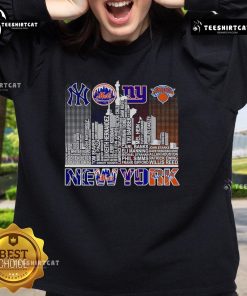 New York skyline sweatshirt featuring sports team player name, perfect for fans and city lovers.
