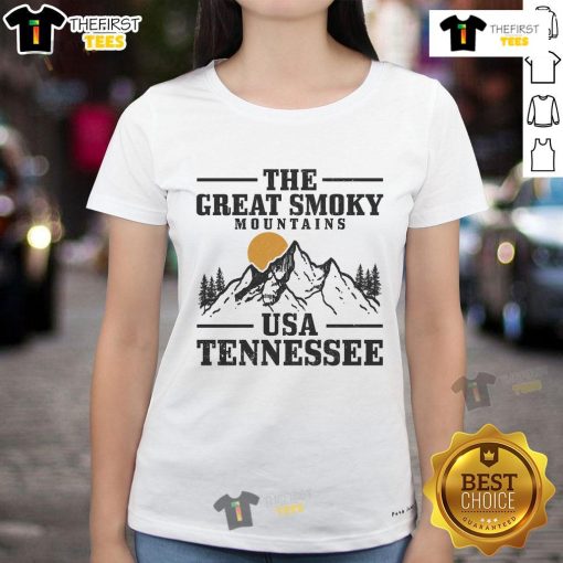 Vintage ladies tee featuring the Nice Smoky Mountains, Tennessee, perfect for hiking enthusiasts and outdoor lovers.